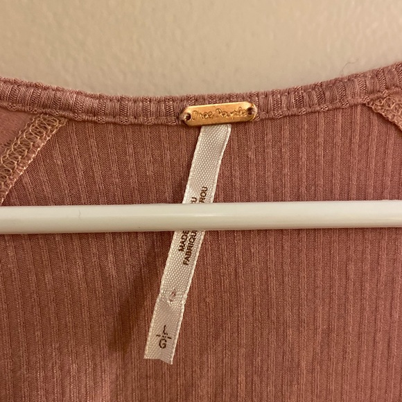 Free People Lace Button Detail Henley Top Long Sleeve - Picture 3 of 4